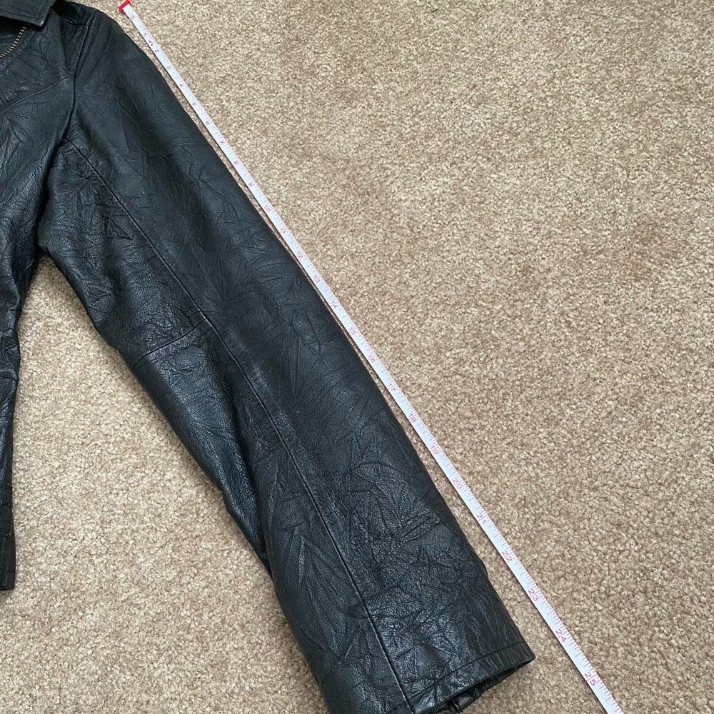 BB Dakota Black Leather Moto Jacket Faux Fur Collar Medium - Picture 5 of 14